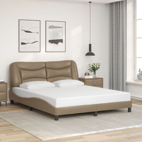 vidaXL Bedframe met LED zonder matras "Hvar" cappuccino 160x200 cm