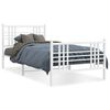 vidaXL Bedframe met hoofd- en voeteneinde metaal wit 90x200 cm