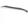 vidaXL Luifel uittrekbaar 5x3 m stof en aluminium antracietkleurig