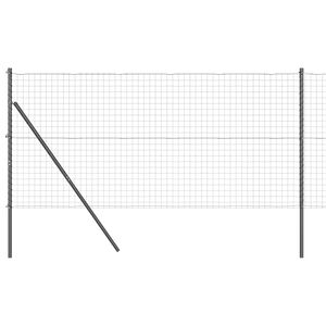 vidaXL Euro-hek met grondbevestiging 10 x 1 m PVC-Coated Staal Grijs