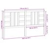 vidaXL Hoofdbord 186x4x100 cm massief grenenhout grijs