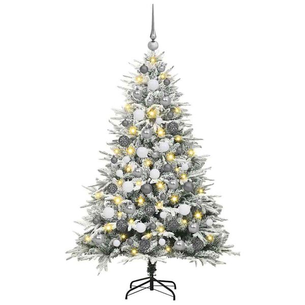 vidaXL Artificial Pre-lit Kerstboom met Ballenset Groen 180 cm