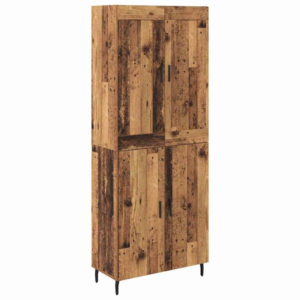 vidaXL Hoge kast 2 pcs Oudhout Bewerkt hout