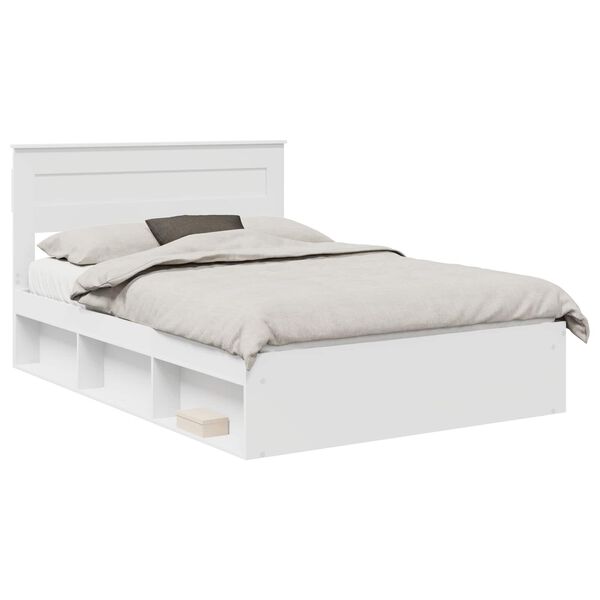 vidaXL Bedframe met hoofdeinde Wit 140 x 200 cm Massief grenenhout