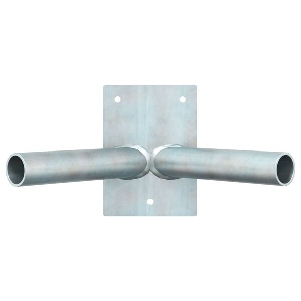 vidaXL Vlaggen Mast Houder Zilver 10.5 x 7.5 x 0.2 cm Staal