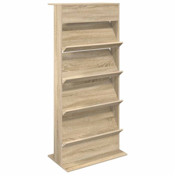 vidaXL Tijdschrift Rek Sonoma Eiken 70 x 41 x 156 cm Bewerkt hout