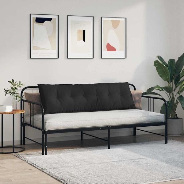 vidaXL Rugkussen Zwart 160 x 50 cm Microvezel Stof