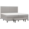 vidaXL Boxspring met matras stof lichtgrijs 200x200 cm