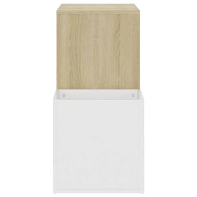 vidaXL Opbergkast 105x35,5x70 cm bewerkt hout wit en sonoma eikenkleur