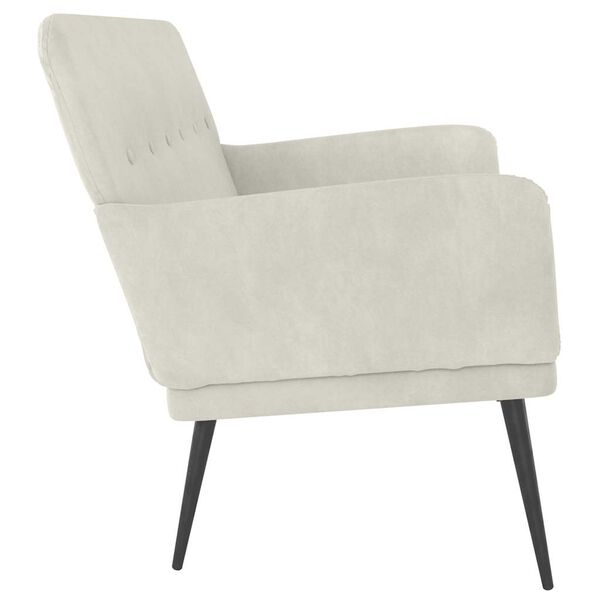 vidaXL Bankje 108x79x79 cm fluweel cr&egrave;mekleurig