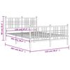 vidaXL Bedframe met hoofd- en voeteneinde metaal wit 120x200 cm
