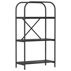vidaXL Boekenkast 3-laags 60 x 30 x 109 cm Bewerkt hout Zwart Eiken