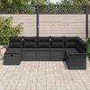 vidaXL Tuin Sofa Set met kussen met opslag 8 pcs Zwart Poly riet