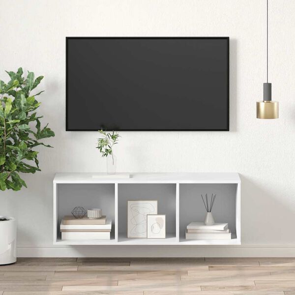 vidaXL Tv-wandmeubel 37x37x107 cm bewerkt hout wit