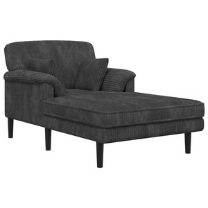vidaXL Chaise longue Donkergrijs Katoenen stof
