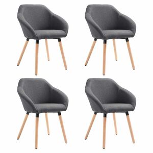 vidaXL Eetkamerstoelen 4 st stof donkergrijs