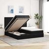 vidaXL Ottoman bed met matrassen en LED's 200x200cm fluweel zwart