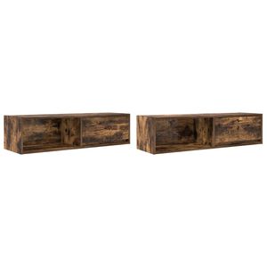 vidaXL Tv-meubels, 2 st 100x31x25,5 cm spaanplaat gerookt eikenkleurig
