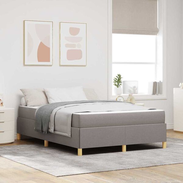 vidaXL Bedframe met matras Taupe 160 x 200 cm Stof