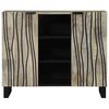 vidaXL Dressoir Wit 90 x 33 x 75 cm massief mangohout