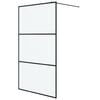 vidaXL Inloopdouchewand 115x195 cm mat ESG-glas zwart