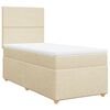 vidaXL Boxspring met matras stof cr&egrave;mekleurig 100x200 cm