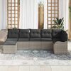 vidaXL Tuin Sofa Set 7 pcs Lichtgrijs poly rattan