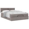 vidaXL Bed met matras 140x190 cm stof taupe
