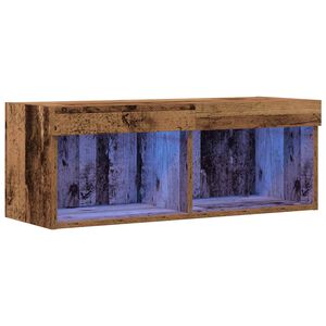 vidaXL Tv-meubelset met LED Oud hout 80 x 30 x 30 cm Bewerkt hout
