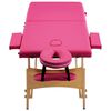 vidaXL Massagetafel inklapbaar 2 zones hout roze