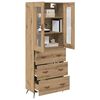 vidaXL Highboardkast met plank 2 pcs Artisan Eiken Bewerkt hout