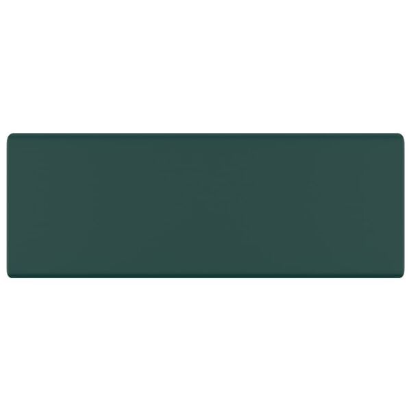 vidaXL Wastafel met overloop vierkant 41x41cm keramiek mat donkergroen