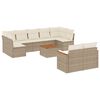 vidaXL 10-delige Loungeset met kussens poly rattan beige