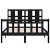 vidaXL Bedframe met hoofdbord massief hout zwart