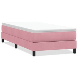 vidaXL Boxspring zonder matras fluweel roze 90x220 cm