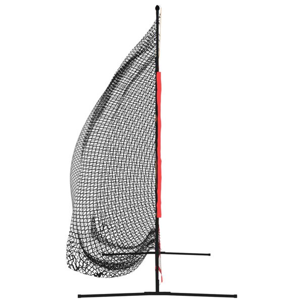 vidaXL Honkbalnet draagbaar 215x107x216 cm polyester zwart en rood