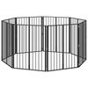 vidaXL Hondenhek 8 pcs Zwart 80 x 100 cm Gegalvaniseerd staal
