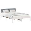 vidaXL Bedframe Wit en lichtgrijs 135 x 190 cm Massief grenenhout