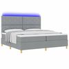 vidaXL LED Box Spring Bed met matras Lichtgrijs 200 x 200 cm Stof