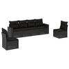 vidaXL 6-delige Loungeset met kussens poly rattan zwart