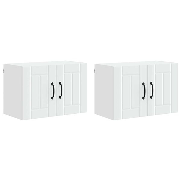 vidaXL Keukenkast 2 pcs Wit 60 x 31 x 40 cm Bewerkt hout