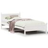vidaXL Bedframe zonder matras massief grenenhout wit 75x190 cm