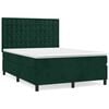 vidaXL Boxspring met matras fluweel donkergroen 140x200 cm