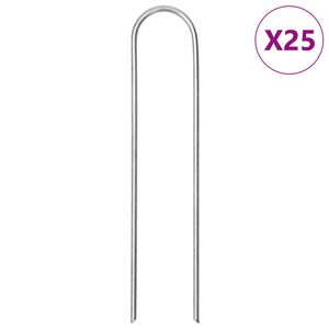 vidaXL Grondharingen 25 st U-vormig 15x3,5 cm gegalvaniseerd staal