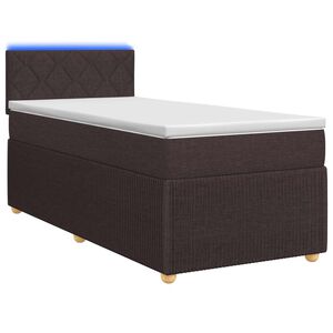 vidaXL Boxspringbed met matras Donkerbruin 80 x 200 cm Stof