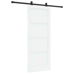 vidaXL Schuifdeur Wit en zwart 83 x 202 cm Massief grenenhout