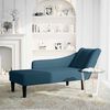 vidaXL Chaise longue met rechterarmleuning fluweel blauw