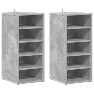 vidaXL Schoenenkasten 2 st 31,5x35x70 cm bewerkt hout betongrijs