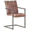 vidaXL Eetkamerstoelen 2 st echt leer verweerd bruin