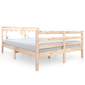 vidaXL Bedframe massief hout 135x190 cm